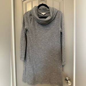 Loft Outlet Grey Cowlneck Sweater Dress